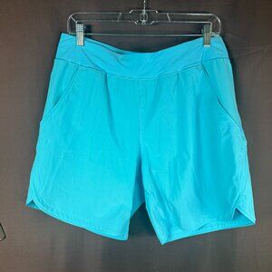 Lands' End Women's 8, 4 LONG 5" Board Shorts Quick Dry Swim Shorts w/Panty Turqu